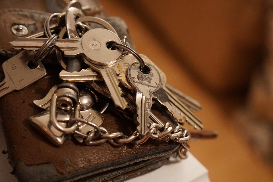 Keys on a keychain